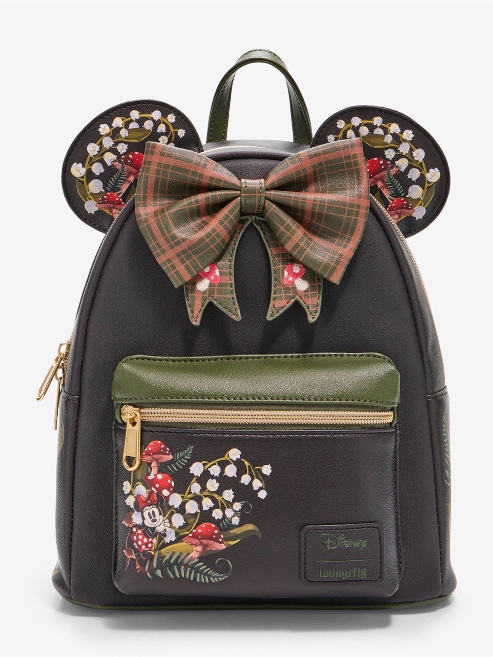 New Loungefly Disney Minnie Mouse Mushroom Ears Mini Backpack